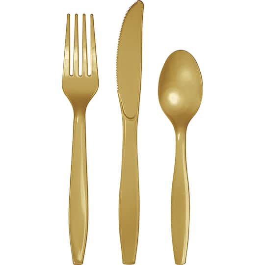 Hoffmaster Plastic Cutlery, 24ct. in Gold | Michaels®